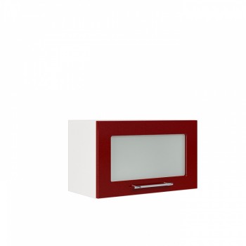 Бруклин ШВГС 600 Шкаф верхний горизонтальный со стеклом (Бетон белый/корпус Белый) в Хорошем - horoshee.mebel54.com | фото