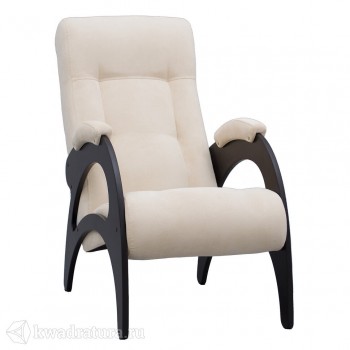 Кресло для отдыха Неаполь Модель 9 без лозы (Венге-эмаль/Ткань Ваниль Verona Vanilla) в Хорошем - horoshee.mebel54.com | фото