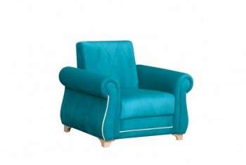 Кресло для отдыха "Порто" (велюр киви бирюза / микровельвет крем) в Хорошем - horoshee.mebel54.com | фото