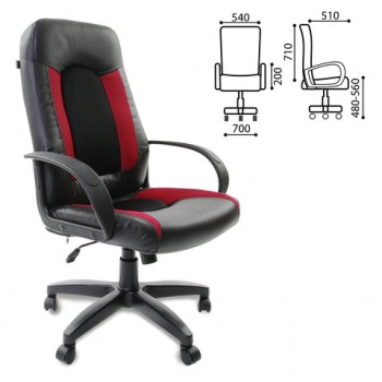 Кресло офисное BRABIX Strike EX-525 (черно-красный) в Хорошем - horoshee.mebel54.com | фото