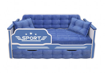 Кровать 170 серии Спорт 1 ящик 85 Синий (подушки) в Хорошем - horoshee.mebel54.com | фото