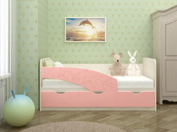 Кровать Бабочки 1,6м (Розовый металлик) в Хорошем - horoshee.mebel54.com | фото