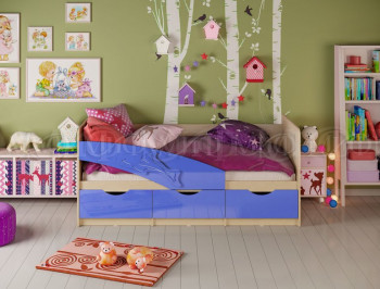 Кровать детская 1,6м Дельфин (Синий металлик) в Хорошем - horoshee.mebel54.com | фото