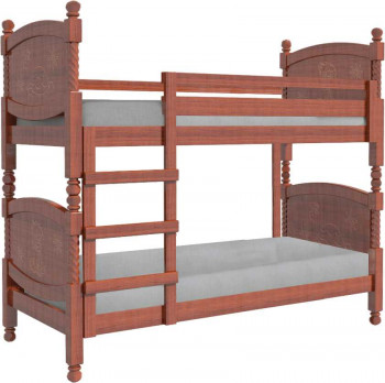 Кровать двухъярусная Валерия из массива сосны 800*1890 Орех в Хорошем - horoshee.mebel54.com | фото