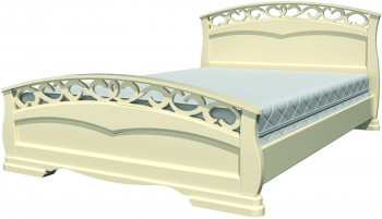Кровать Грация-1 из массива сосны 1400*2000 Слоновая кость в Хорошем - horoshee.mebel54.com | фото