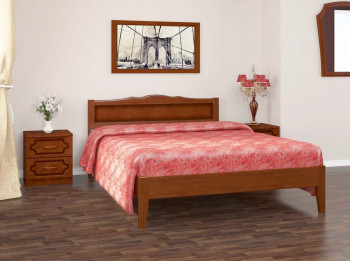 Кровать Карина-7 из массива сосны 1600*2000 Орех в Хорошем - horoshee.mebel54.com | фото