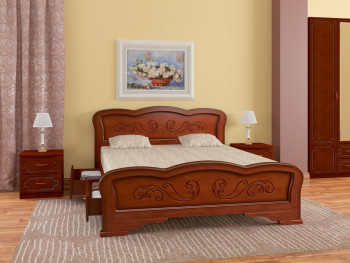 Кровать Карина-8 с ящиками из массива сосны 1200*2000 Орех в Хорошем - horoshee.mebel54.com | фото