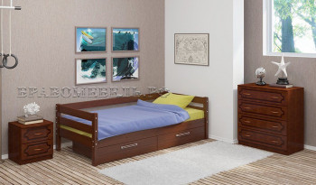 Кровать одинарная ГЛОРИЯ из массива сосны  900*2000 (Орех) в Хорошем - horoshee.mebel54.com | фото