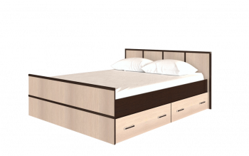 Кровать Сакура с настилом и ящиками 1,4 (Венге/Лоредо) в Хорошем - horoshee.mebel54.com | фото