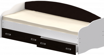 Кровать Софа-8 с мягкой спинкой (900х2000) Белый/Венге в Хорошем - horoshee.mebel54.com | фото