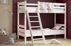 Кровать Соня вариант 10 двухъярусная с наклонной лестницей Белый полупрозрачный в Хорошем - horoshee.mebel54.com | фото