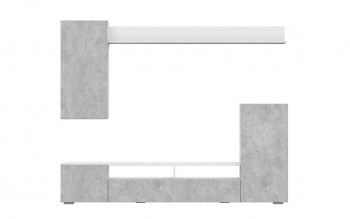 Мебель для гостиной МГС 4 (Белый/Цемент светлый) в Хорошем - horoshee.mebel54.com | фото