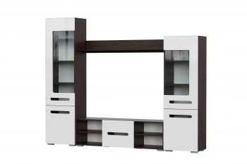 Мебель для гостиной МГС 6 (Исполнение 1/Венге/Белый глянец) в Хорошем - horoshee.mebel54.com | фото