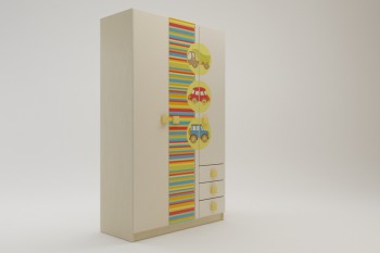 Шкаф 3-х створчатый с ящиками Клаксон (Бежевый/корпус Клен) в Хорошем - horoshee.mebel54.com | фото