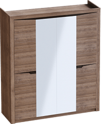 Шкаф четырехдверный Соренто с комплектом полок (3 шт)Дуб стирлинг/Кофе структурный матовый в Хорошем - horoshee.mebel54.com | фото