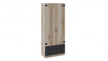 Шкаф для одежды комбинированный «Окланд» (Фон Черный/Дуб Делано) в Хорошем - horoshee.mebel54.com | фото