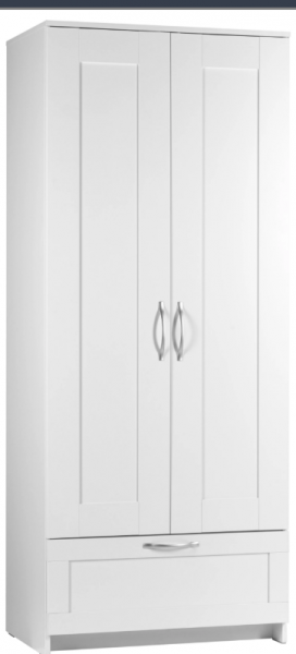 Шкаф двухдверный Сириус с 1 ящиком белый в Хорошем - horoshee.mebel54.com | фото