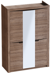 Шкаф трехдверный Соренто Дуб стирлинг/Кофе структурный матовый в Хорошем - horoshee.mebel54.com | фото