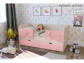 Соня Кровать детская 2 ящика 1.8 Розовый глянец в Хорошем - horoshee.mebel54.com | фото