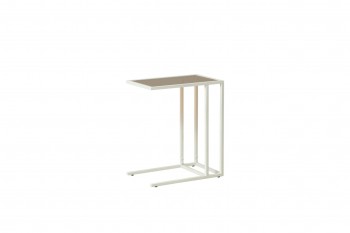 Стол приставной Скандик 42.24 (со стеклом) (металл: белый) в Хорошем - horoshee.mebel54.com | фото